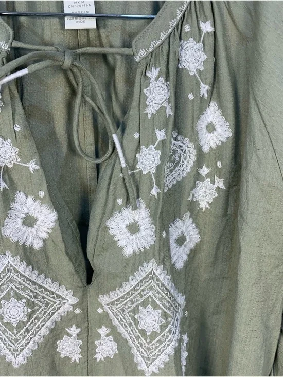 H&M Cotton Embroidered Midi Dress - Picture 10 of 11